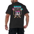 Baseball 10 Year Old Ice Cream Drip 10th Birthday Boy Player Men's Back Print T-Shirt