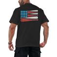 Baseball American Flag Patriotic USA Pride Men's Back Print T-Shirt