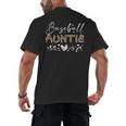 Baseball Auntie Leopard Baseball Heart Men's Back Print T-Shirt
