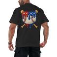 Baseball Drip American Flag Home Plate 4th Of July Patriotic Men's Back Print T-Shirt Baseball Drip American Flag Home Plate 4th Of July Patriotic Men's Back Print T-Shirt