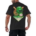 Baseball Life Style Ice Cream Drip Green Men's Back Print T-Shirt