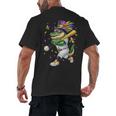 Baseball Player Mardi Gras Alligator Carnival Costume Beads Men's Back Print T-Shirt
