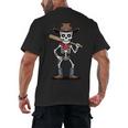 Cowboy Skeleton Baseball Halloween Graphic Men's Back Print T-Shirt