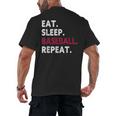 Eat Sleep Baseball Repeat Baseball Player Men's Back Print T-Shirt