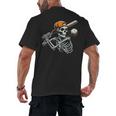 Halloween Boys Batting Skeleton Baseball Men's Back Print T-Shirt Halloween Boys Batting Skeleton Baseball Men's Back Print T-Shirt