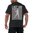 I Hit 100 Days Of School Boys Kids 100th Day Balls Baseball Men's Back Print T-Shirt