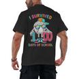HUGvyn I Survived 100 Days Of School Baseball 6 7 Ice Cream Men's Back Print T-Shirt