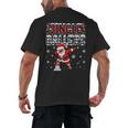 Jingle Ballers Plaid Santa Dabbing Baseball Christmas Men's Back Print T-Shirt Jingle Ballers Plaid Santa Dabbing Baseball Christmas Men's Back Print T-Shirt