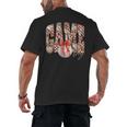 Leopard Checkered Game Day Baseball Coquette Bow Women Girls Men's Back Print T-Shirt
