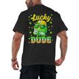 Lucky Dude Drip Baseball Shamrock St Patrick Men Boy Youth Men's Back Print T-Shirt