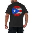 Puerto Rico Baseball Flag Boricua Beisbol Fan Gear Men's Back Print T-Shirt