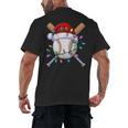 Santa Sports Christmas Baseball Player Men's Back Print T-Shirt Santa Sports Christmas Baseball Player Men's Back Print T-Shirt