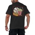 Smiling Baseball Popcorn And Hot-Dog Cartoon Apparel Men's Back Print T-Shirt Smiling Baseball Popcorn And Hot-Dog Cartoon Apparel Men's Back Print T-Shirt