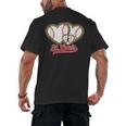 St Louis Leopard Heart Baseball Batter Boys Fan Men's Back Print T-Shirt St Louis Leopard Heart Baseball Batter Boys Fan Men's Back Print T-Shirt