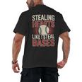Stealing Hearts Like I Steal Bases Baseball Valentine Retro Men's Back Print T-Shirt