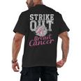 Strike Out Breast Cancer Baseball Warrior Men's Back Print T-Shirt