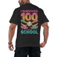 I Survived 100 Days Of School Baseball Ice Cream Drip Men's Back Print T-Shirt I Survived 100 Days Of School Baseball Ice Cream Drip Men's Back Print T-Shirt