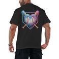 Valentines Baseball Heart Dripping Ice Cream Gen Z Alpha Men's Back Print T-Shirt