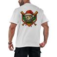 Baseball Xmas Christmas Baseball Ice Cream Drip Boys Men's Back Print T-Shirt