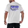 Blue Panther Baseball Home Plate Game Day Mascot Panther Men's Back Print T-Shirt