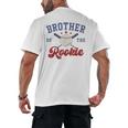 Brother Of Rookie 1st Birthday Baseball Boy Family Matching Men's Back Print T-Shirt