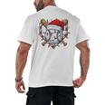 Christmas Baseball Santa Hat For Baseball Players Fans Men's Back Print T-Shirt