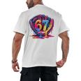 Gen Alpha Slang Ice Cream Drip Six Seven 67 Baseball Catcher Men's Back Print T-Shirt Gen Alpha Slang Ice Cream Drip Six Seven 67 Baseball Catcher Men's Back Print T-Shirt