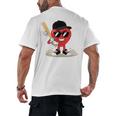 Heart Playing Baseball Valentine Baseball Men's Back Print T-Shirt Heart Playing Baseball Valentine Baseball Men's Back Print T-Shirt