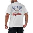Sister Of Rookie 1st Birthday Baseball Boy Family Matching Men's Back Print T-Shirt
