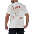 Skeleton Batting Baseball Halloween Boys Men Kids Men's Back Print T-Shirt Skeleton Batting Baseball Halloween Boys Men Kids Men's Back Print T-Shirt