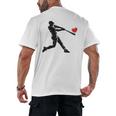 Valentines Day Baseball Batter Silhouette Heart Men Boys Kid Men's Back Print T-Shirt Valentines Day Baseball Batter Silhouette Heart Men Boys Kid Men's Back Print T-Shirt