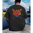67 Sports Meme – Baseball Bats Number 6 7 Men's Back Print T-Shirt