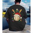 Baseball Santa Christmas Ball Baseball Lover Player Boys Men's Back Print T-Shirt