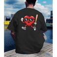 Baseball Valentines Day Heart Boys Sports Love Men's Back Print T-Shirt Baseball Valentines Day Heart Boys Sports Love Men's Back Print T-Shirt