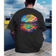 Colorful Baseball Field Home Run Baseball Player Fans Men's Back Print T-Shirt