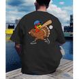 Turkey Baseball Thanksgiving Sports Humor Men Boy Kids Men's Back Print T-Shirt