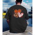 Valentines Baseball Basketball Football Heart Boy Men Men's Back Print T-Shirt
