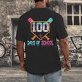 100 Days Of School Baseball Ice Cream Drip 100th Day School Men's Back Print T-Shirt