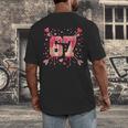 6 7 Melting Number Arrow Baseball Drip Valentine's Day Men's Back Print T-Shirt
