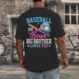 Baseball Or Bows Big Brother Loves You Gender Pink Or Blue Men's Back Print T-Shirt Baseball Or Bows Big Brother Loves You Gender Pink Or Blue Men's Back Print T-Shirt