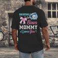 Baseball Or Bows Your Mommy Loves You Gender Reveal Matching Men's Back Print T-Shirt