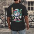 Baseball Character Cartoon Batter Drip Style Women Men Men's Back Print T-Shirt Baseball Character Cartoon Batter Drip Style Women Men Men's Back Print T-Shirt
