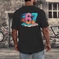 Baseball Drip Ice Cream 67 Graffiti Splash Melt Men's Back Print T-Shirt Baseball Drip Ice Cream 67 Graffiti Splash Melt Men's Back Print T-Shirt