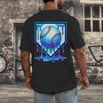 Baseball Drip Ice Cream Blue Glow Melt Ball Graphic Men's Back Print T-Shirt