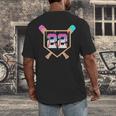 Baseball Ice Cream Drip Number 22 Player 22nd Birthday Men's Back Print T-Shirt Baseball Ice Cream Drip Number 22 Player 22nd Birthday Men's Back Print T-Shirt