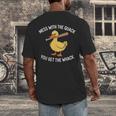 Duck And Baseball Bat Mess With The Quack You Get Whack Men's Back Print T-Shirt