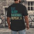 Eat Sleep Baseball Repeat Baseball Player Baseball Men's Back Print T-Shirt Eat Sleep Baseball Repeat Baseball Player Baseball Men's Back Print T-Shirt