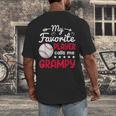 My Favorite Player Calls Me Grampy Baseball Grampy Men's Back Print T-Shirt