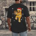 Gingerbread Man Baseball Christmas Men's Back Print T-Shirt Gingerbread Man Baseball Christmas Men's Back Print T-Shirt