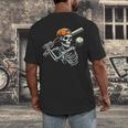 Halloween Boys Batting Skeleton Baseball Men's Back Print T-Shirt Halloween Boys Batting Skeleton Baseball Men's Back Print T-Shirt